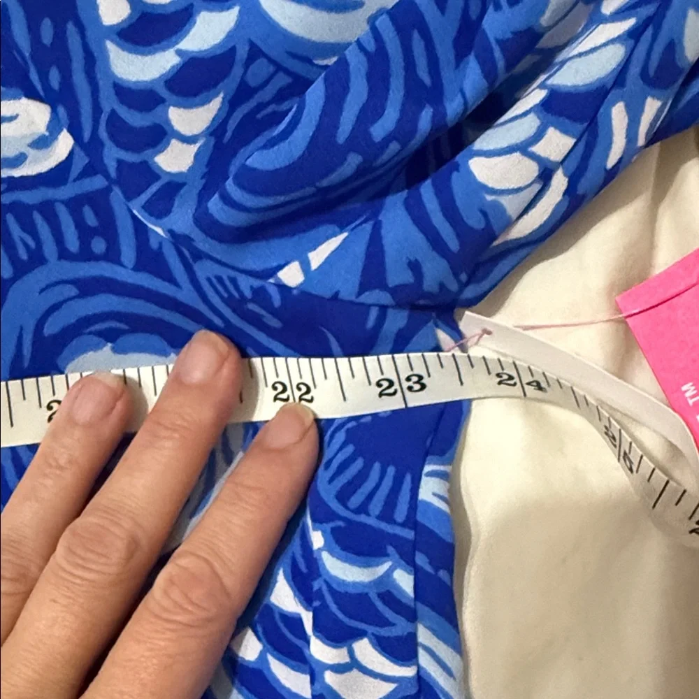 Lilly Pulitzer Blue & White Offishal Print Reversible Blouse NEW XL - Picture 11 of 14
